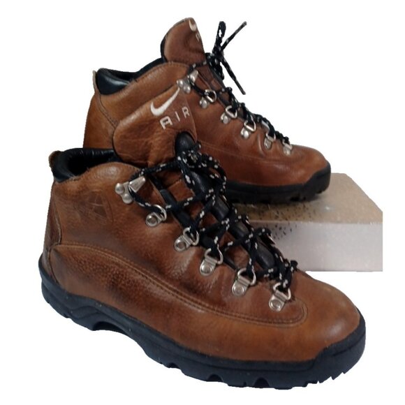 Nike ACG Boots Size 6 Men 7.5 Women Brown Leather Hiking Lace Up Vtg 90s  990608 - Picture 2 of 9